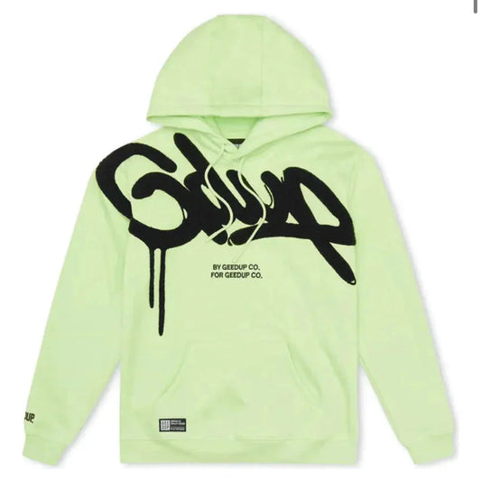 Geedup Handstyle Hoodie - Pastel Green - Hectic Kixs