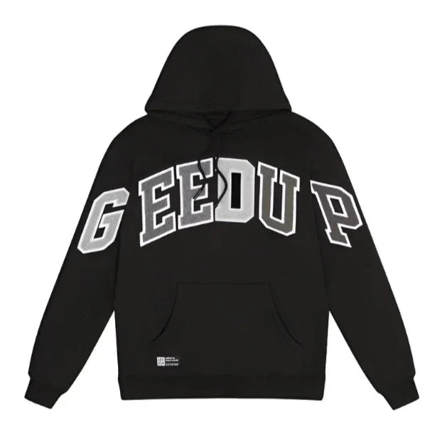 Geedup Team Logo Hoodie - Black/Grey Monochrome - Hectic Kixs