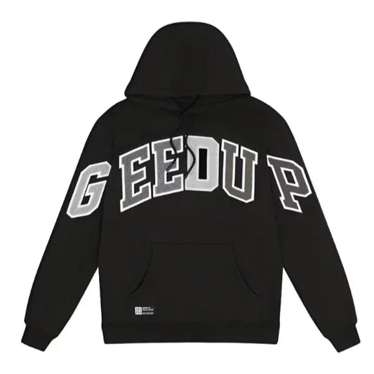 Geedup Team Logo Hoodie - Black/Grey Monochrome - Hectic Kixs