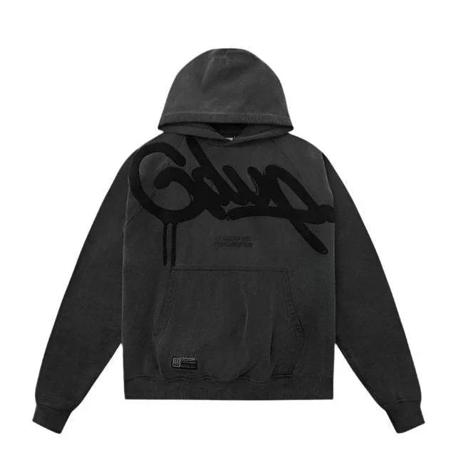 Geedup Handstyle Hoodie - Vintage Washed Black - Hectic Kixs