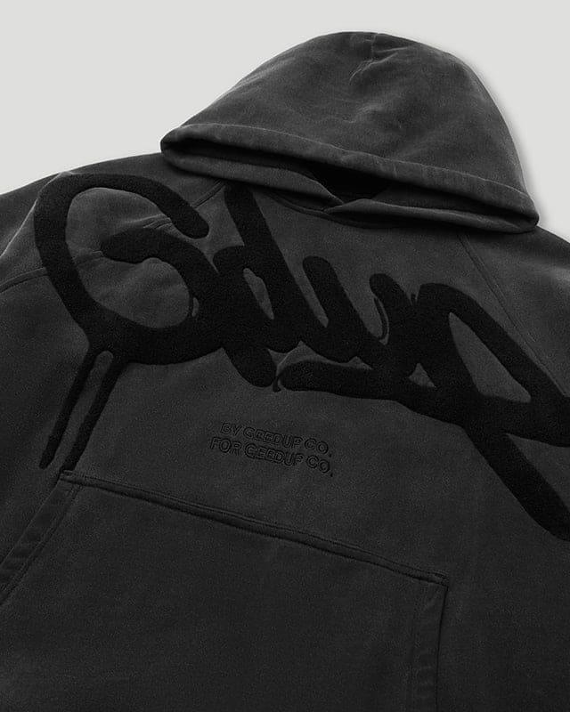 Geedup Handstyle Hoodie - Vintage Washed Black - Hectic Kixs