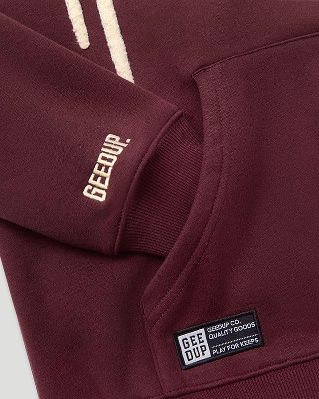 Geedup Handstyle Hoodie - Maroon/Cream - Hectic Kixs