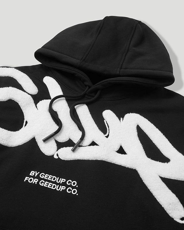 Geedup Handstyle Hoodie - Black/White - Hectic Kixs