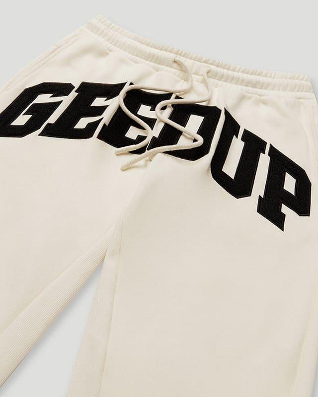Geedup Team Logo Trackpants - Buttercream/Black - Hectic Kixs