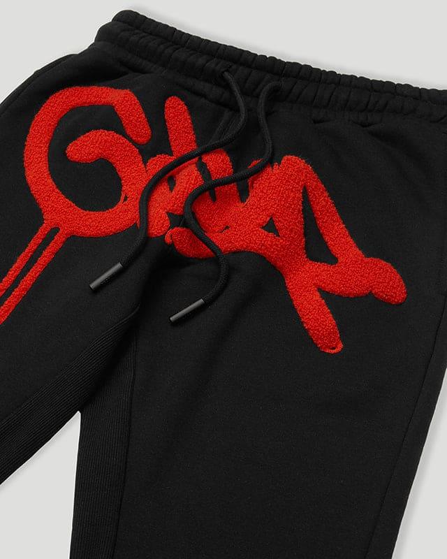 Geedup Handstyle Trackpants - Black/Burnt Orange - Hectic Kixs