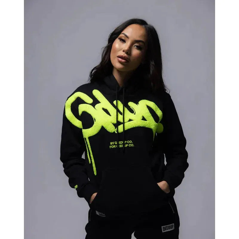 Geedup Handstyle Hoodie - Hyper/Yellow - Hectic Kixs