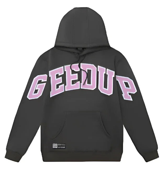 Geedup Team Logo Hoodie - Charcoal Dusty Pink - Hectic Kixs