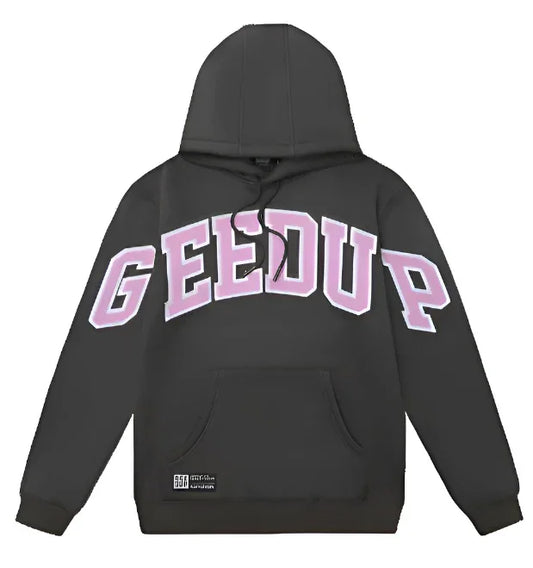Geedup Team Logo Hoodie - Charcoal Dusty Pink - Hectic Kixs