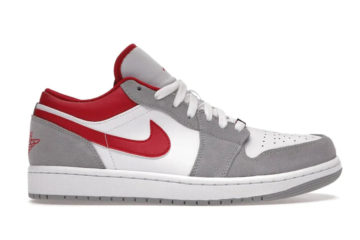 Nike Air Jordan 1 Low - Light Smoke Grey / Gym Red - Hectic Kixs