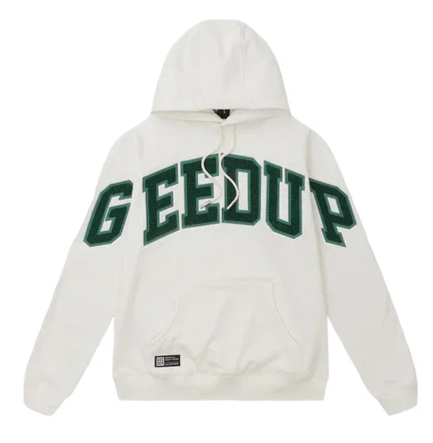 Geedup Team Logo Hoodie - White/Green - Hectic Kixs