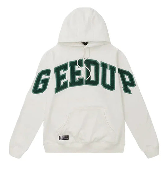 Geedup Team Logo Hoodie - White/Green - Hectic Kixs