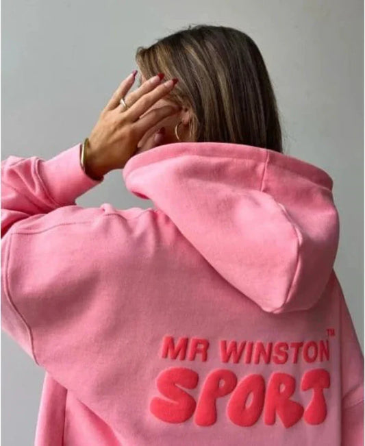 Mr Winston Vintage Pink Puff Hooded Sweat - Hectic Kixs