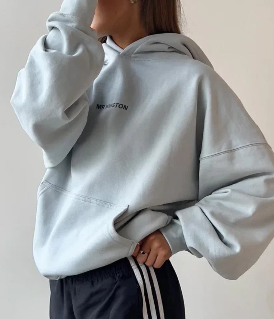 Mr Winston Soft Grey Puff Hooded Sweat - Hectic Kixs