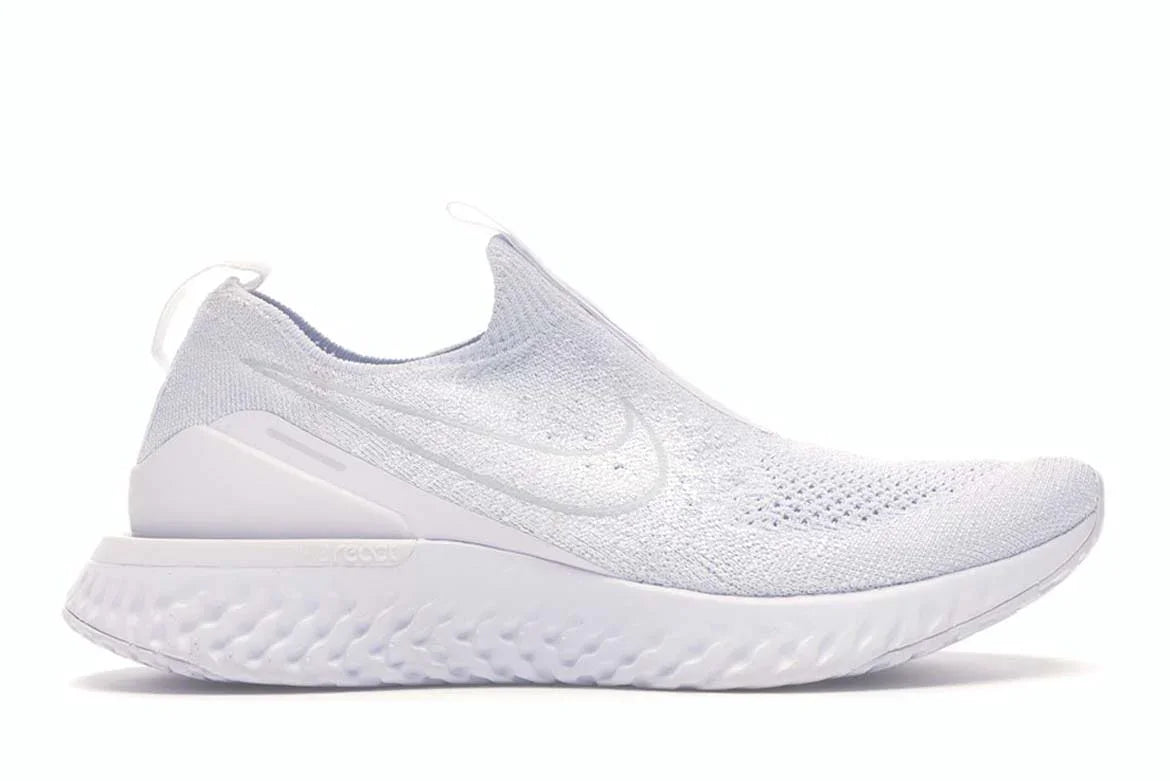 Nike Epic Phantom React Flyknit - Triple White (W) - Hectic Kixs