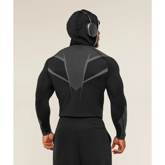 Gymshark Onyx 5.0 Seamless Hoodie Black/Light Grey