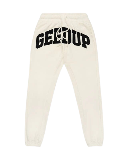 Geedup Team Logo Trackpants - Buttercream/Black