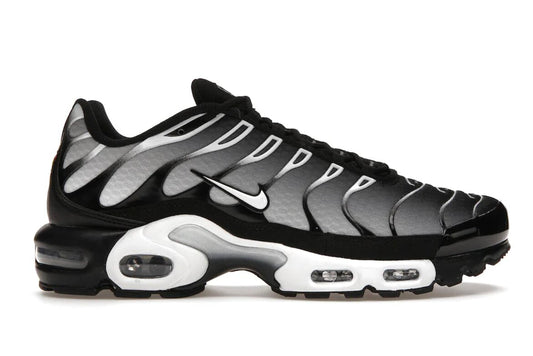  Hectickixs – Nike Air Max Plus TN in Black Metallic Silver with glossy silver detailing, mesh upper, and signature Tuned Air sole unit
