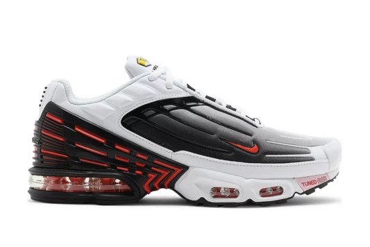  Nike Air Max Plus TN 3 Team Orange sneakers with a striking black-to-orange gradient upper, molded overlays, and bold Tuned Air midsole