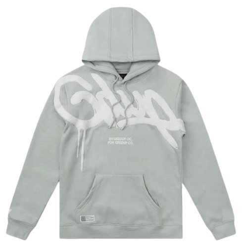 Geedup Handstyle Hoodie - Grey/White