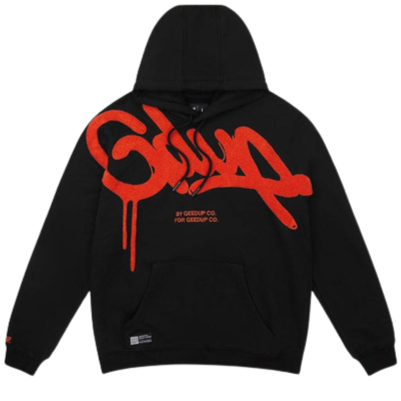 Geedup Handstyle Hoodie - Black/Burnt Orange