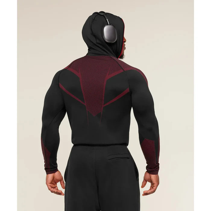 Gymshark Onyx 5.0 Seamless Hoodie Black/Carmine Red